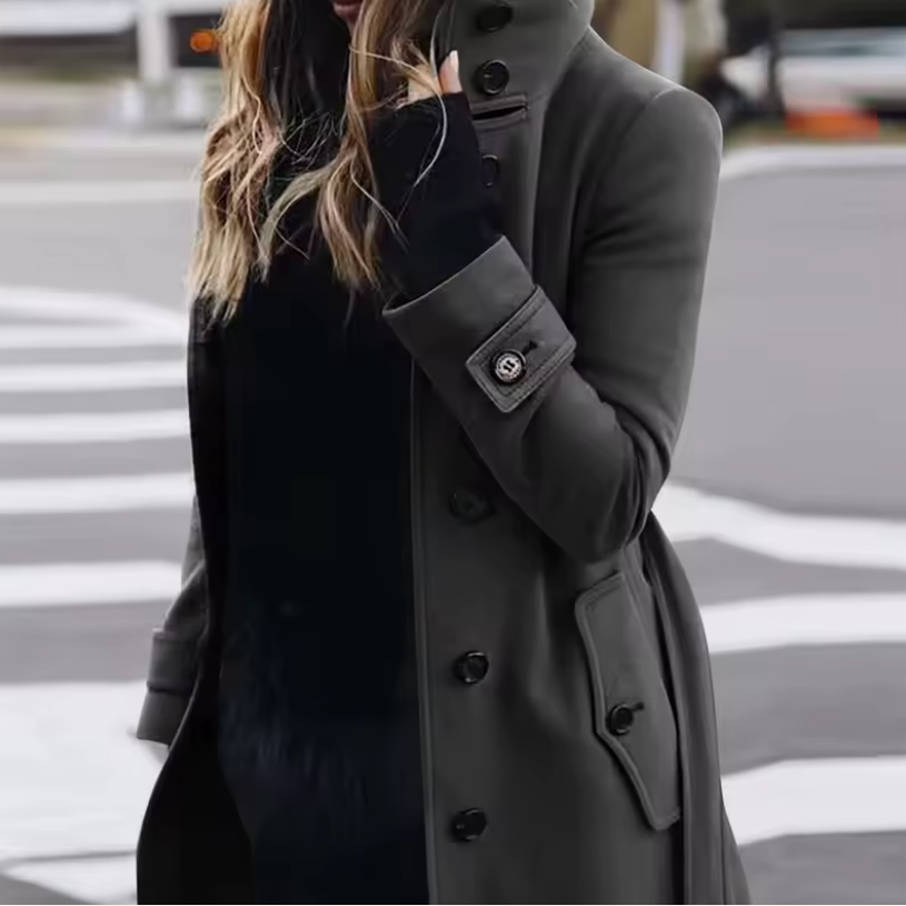 Automne/Hiver Manteau en Laine Décontracté