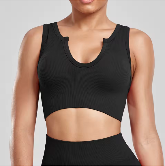 CHRLEISURE-Haut push-up à col en U pour femmes